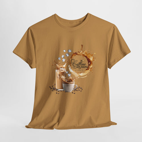 Caffine Queen old Gold tshirt